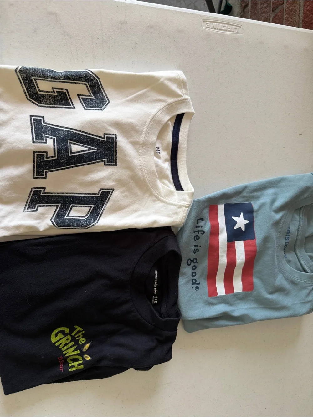 Bundle-GAP CreamTee, life is good, kids Abercrombie-Short Sleeve shirts